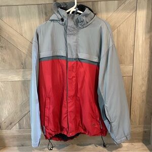 Vintage American Eagle AE77 Jacket Mens Large Beige Full Zip Outdoor Fleece